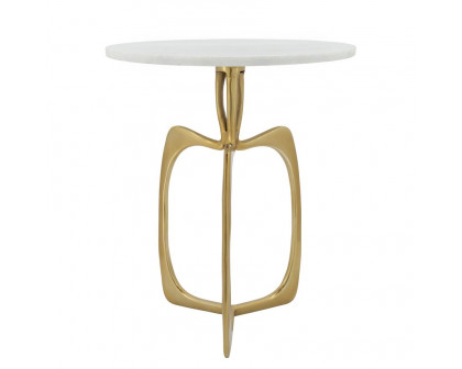 Sagebrook Metal Accent Table - White Marble