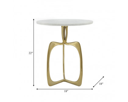 Sagebrook Metal Accent Table - White Marble