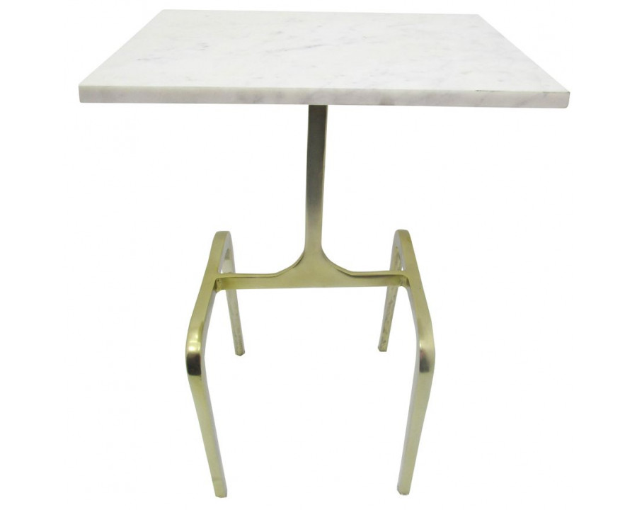 Sagebrook Metal 4-Legged Accent Table - White Marble