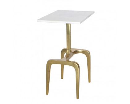 Sagebrook™ Metal 4-Legged Accent Table - White Marble