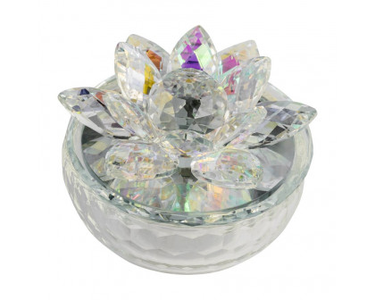 Sagebrook 5" Crystal Lotus Trinket Jar - Rainbow