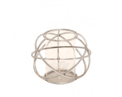 Sagebrook 6" Orb Candle Holders (Set Of 2) - Silver