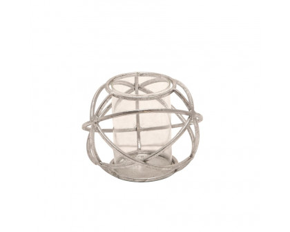 Sagebrook 6" Orb Candle Holders (Set Of 2) - Silver