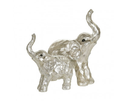 Sagebrook 8" Elephant Figurine - Silver