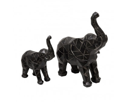 Sagebrook 8" Elephant Figurine - Black