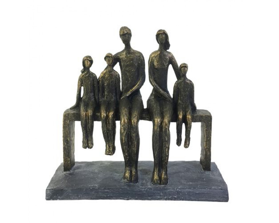 Sagebrook 10" Polyresin Family Sculpture - Bronze