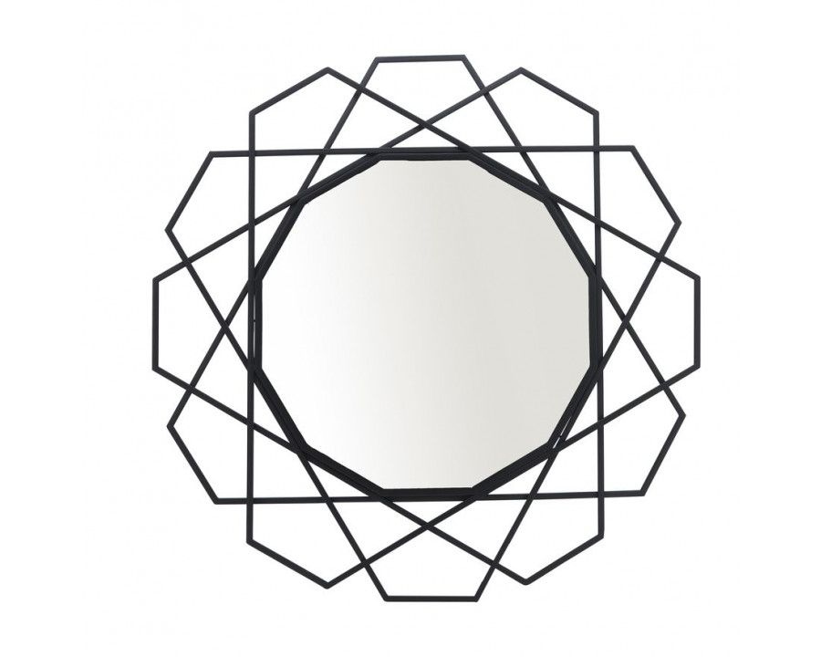 Sagebrook Metal Geometric Mirror - Black