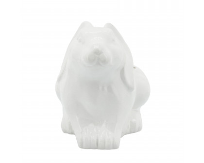 Sagebrook 7" Rabbit Planter - White