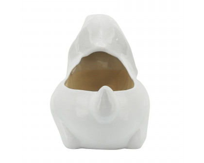 Sagebrook 7" Rabbit Planter - White