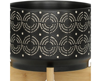 Sagebrook™ 7" Swirl Planter On Stand - Black