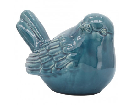 Sagebrook 10" Ceramic Bird Figurine - Turquiose