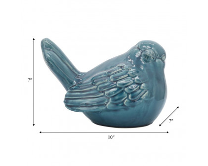 Sagebrook 10" Ceramic Bird Figurine - Turquiose