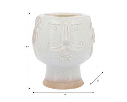 Sagebrook 6" Grandpa Face Planter - Ivory