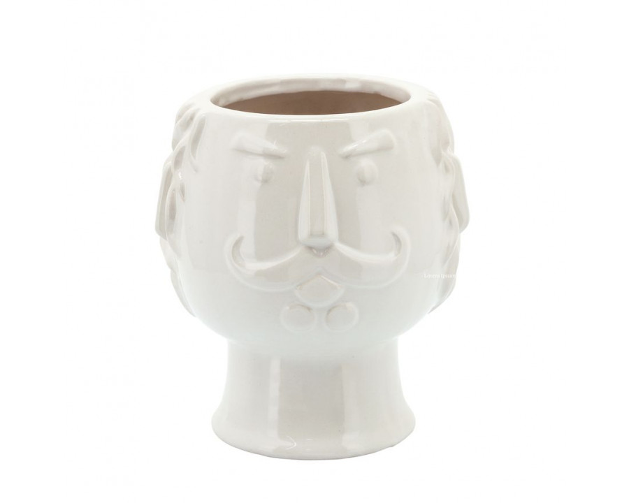 Sagebrook 6" Grandpa Face Planter - White