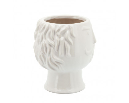 Sagebrook 6" Grandpa Face Planter - White