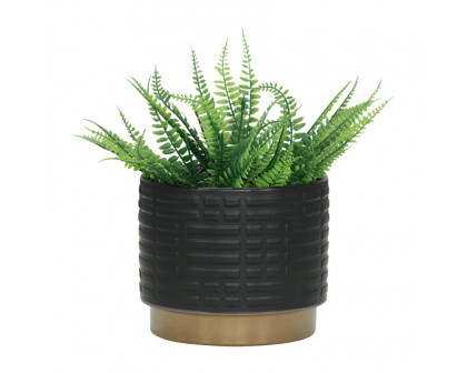 Sagebrook 6"/8" Maze Metallic Planters (Set Of 2) - Black