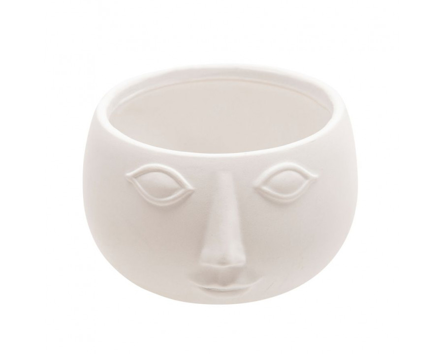 Sagebrook 7" Ceramic Face Planter - Matte White