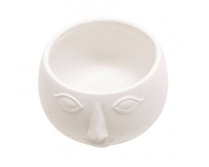 Sagebrook 7" Ceramic Face Planter - Matte White