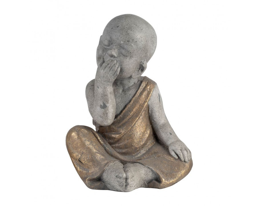 Sagebrook 12" Polyresin No Speak Baby Monk - Gray/Gold