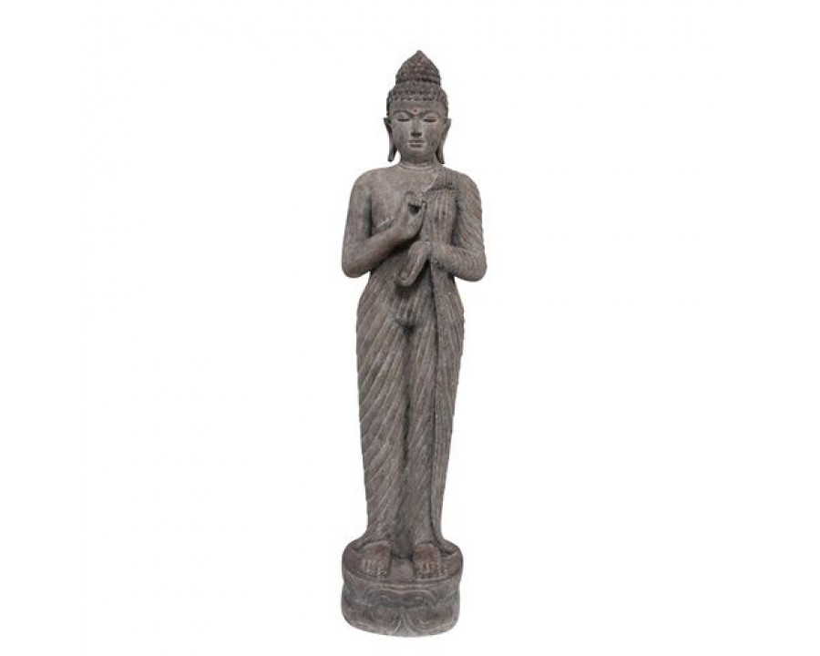 Sagebrook 61" Polyresin Standing Buddha - Gray