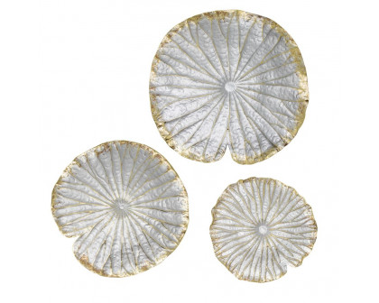 Sagebrook - Polyresin Lotus Wall Decor in Silver/Gold