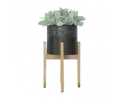 Sagebrook Metal Mesh Planter On Stand (Set Of 3) - Black