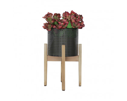 Sagebrook Metal Mesh Planter On Stand (Set Of 3) - Black