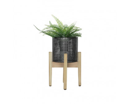 Sagebrook Metal Mesh Planter On Stand (Set Of 3) - Black