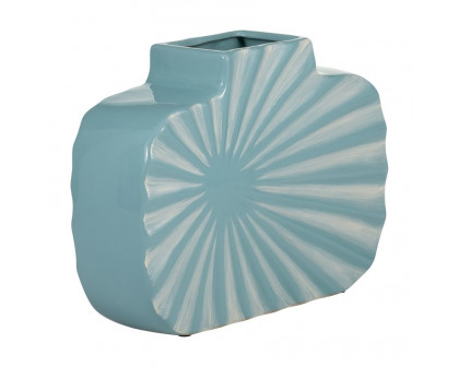 Sagebrook 8" Ceramic Textured Vase - Aqua