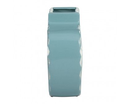 Sagebrook 8" Ceramic Textured Vase - Aqua