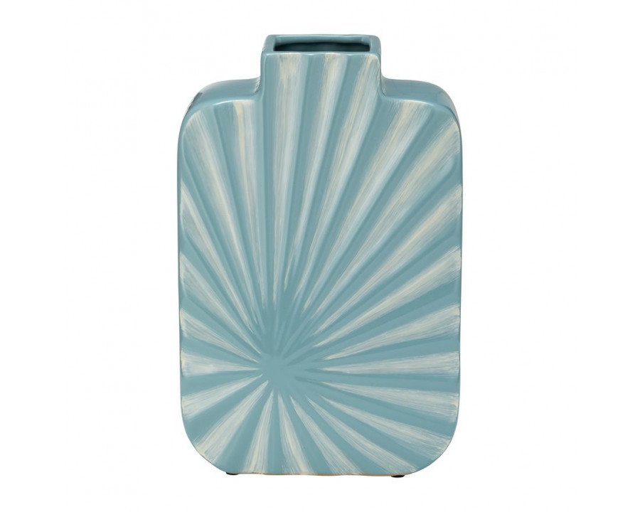 Sagebrook 12" Ceramic Textured Vase - Aqua