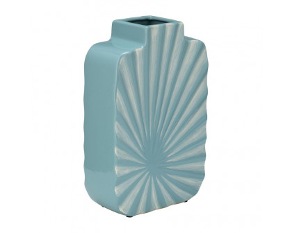 Sagebrook 12" Ceramic Textured Vase - Aqua