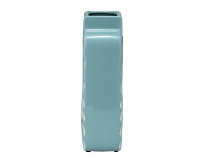 Sagebrook 12" Ceramic Textured Vase - Aqua