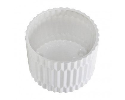 Sagebrook 10"/12" Ceramic Fluted Planters With Feet (Set Of 2) - White