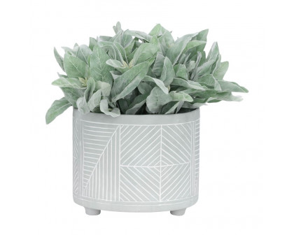 Sagebrook 10"/12" Ceramic Diamond Footed Planters (Set Of 2) - Gray