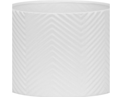 Sagebrook 8" Ceramic Chevron Planter With Wood Stand - White