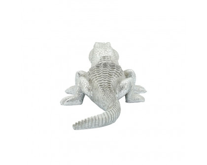 Sagebrook 16" Polyresin Crocodile Figurine - Silver