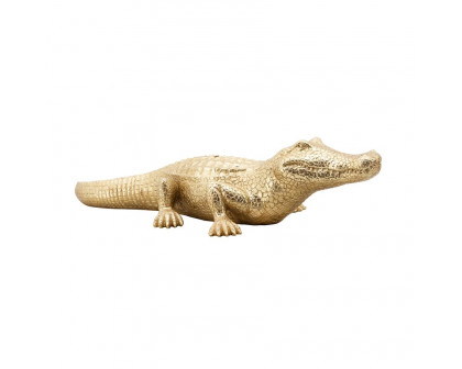 Sagebrook 16" Polyresin Crocodile Figurine - Gold