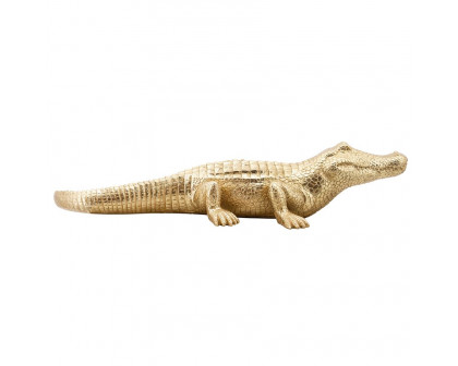 Sagebrook 16" Polyresin Crocodile Figurine - Gold