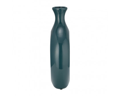 Sagebrook 13" 2-Tone Scratched Oval Vase - Teal/Champagne