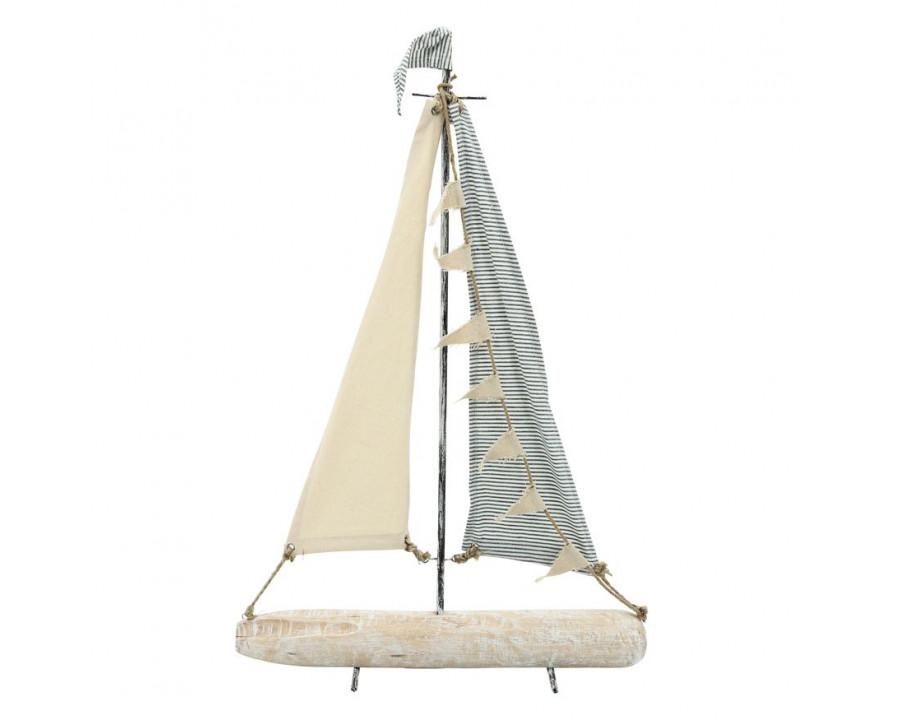 Sagebrook - 25" Iron Sailboat With Cloth Sails in Multi