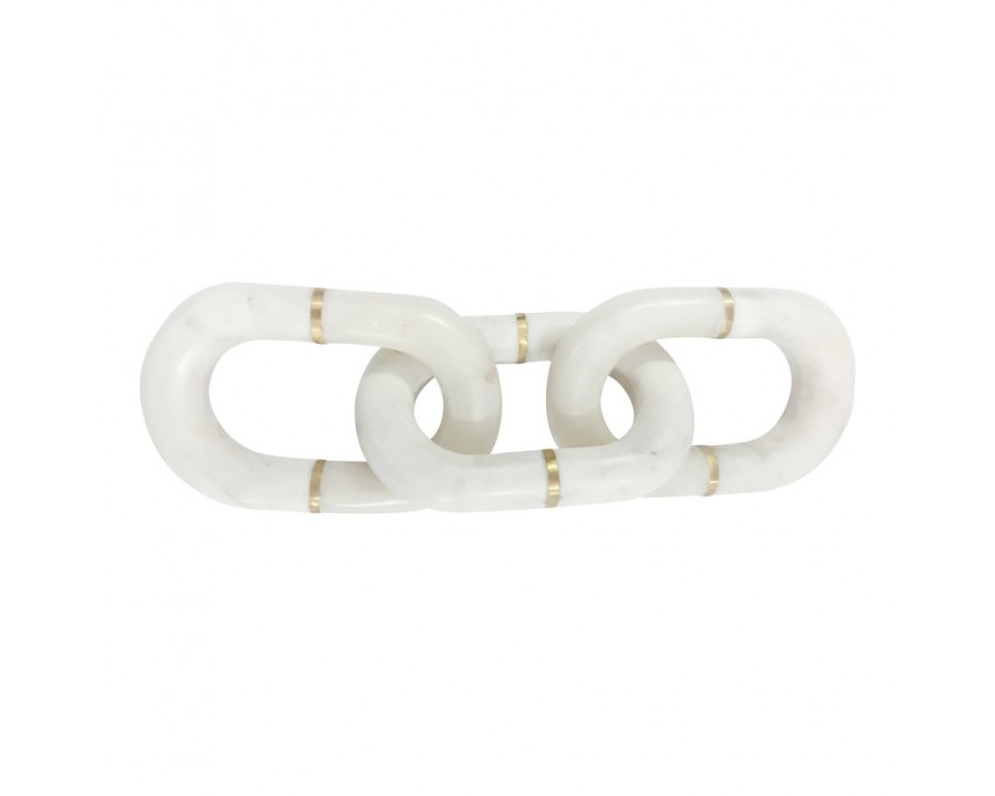 Sagebrook 14" Marble Chain Decor - White