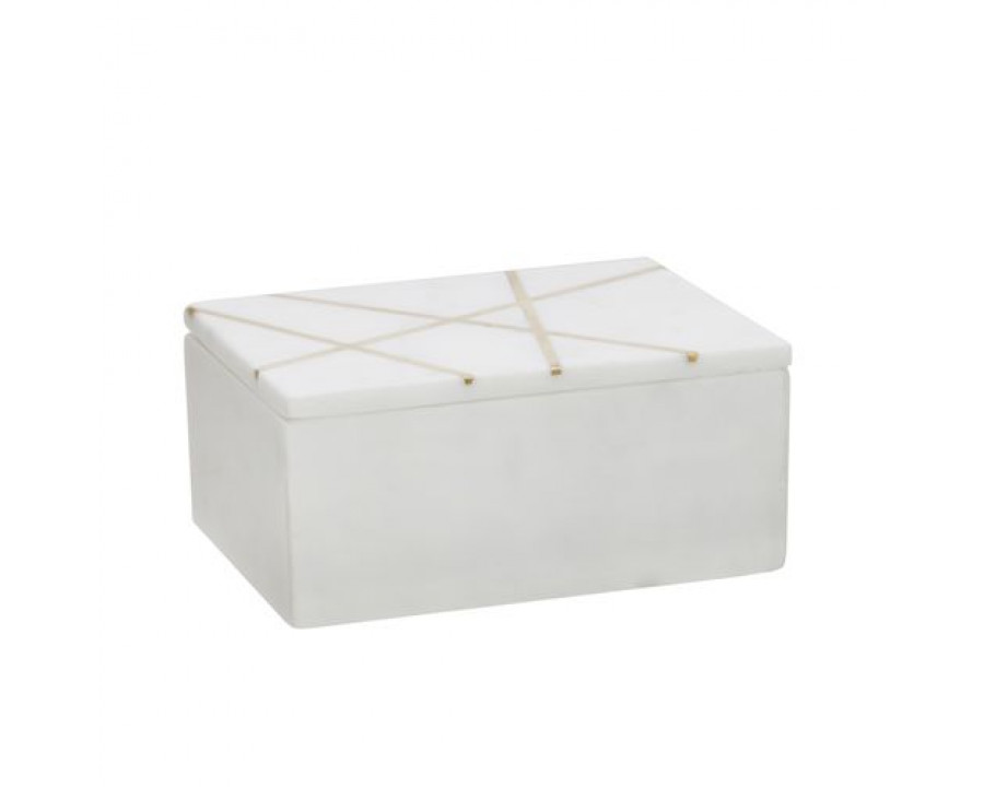 Sagebrook - 7"x5" Marble Box WithInlay in White