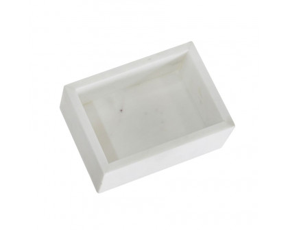 Sagebrook - 7"x5" Marble Box WithInlay in White