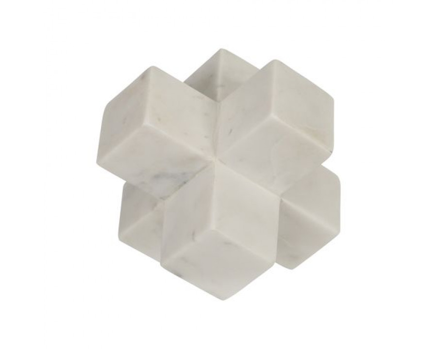 Sagebrook 7" Marble Jack Decor - White