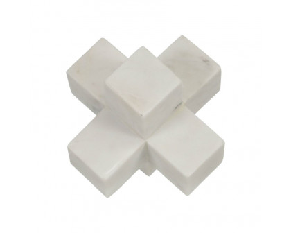 Sagebrook 7" Marble Jack Decor - White