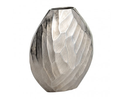 Sagebrook 10" Aluminum Hammered Vase - Silver