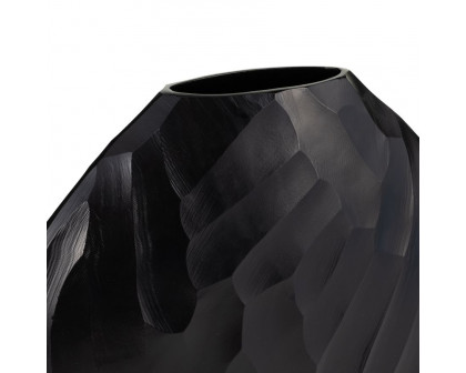 Sagebrook 14" Aluminum Hammered Vase - Matte Black