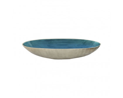 Sagebrook 21"/24" Aluminum Oval Bowl (Set Of 2) - Aqua