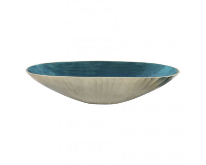 Sagebrook 21"/24" Aluminum Oval Bowl (Set Of 2) - Aqua